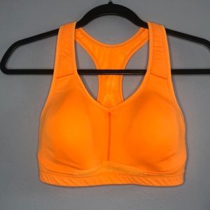 Athleta orange mesh detail sports bra size L